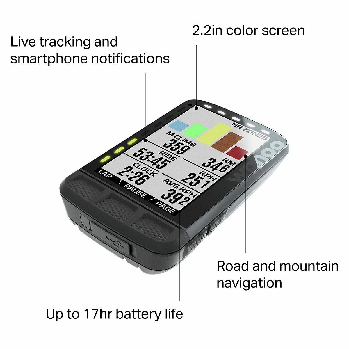 Wahoo Fitness Bike GPS & Computers ELEMNT ROAM GPS Bike Computer - Image 4