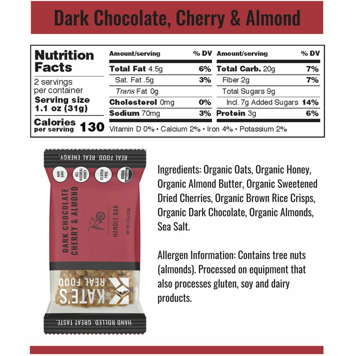 Kate's Real Food Bars Handle Bars 12 Pack - Image 2