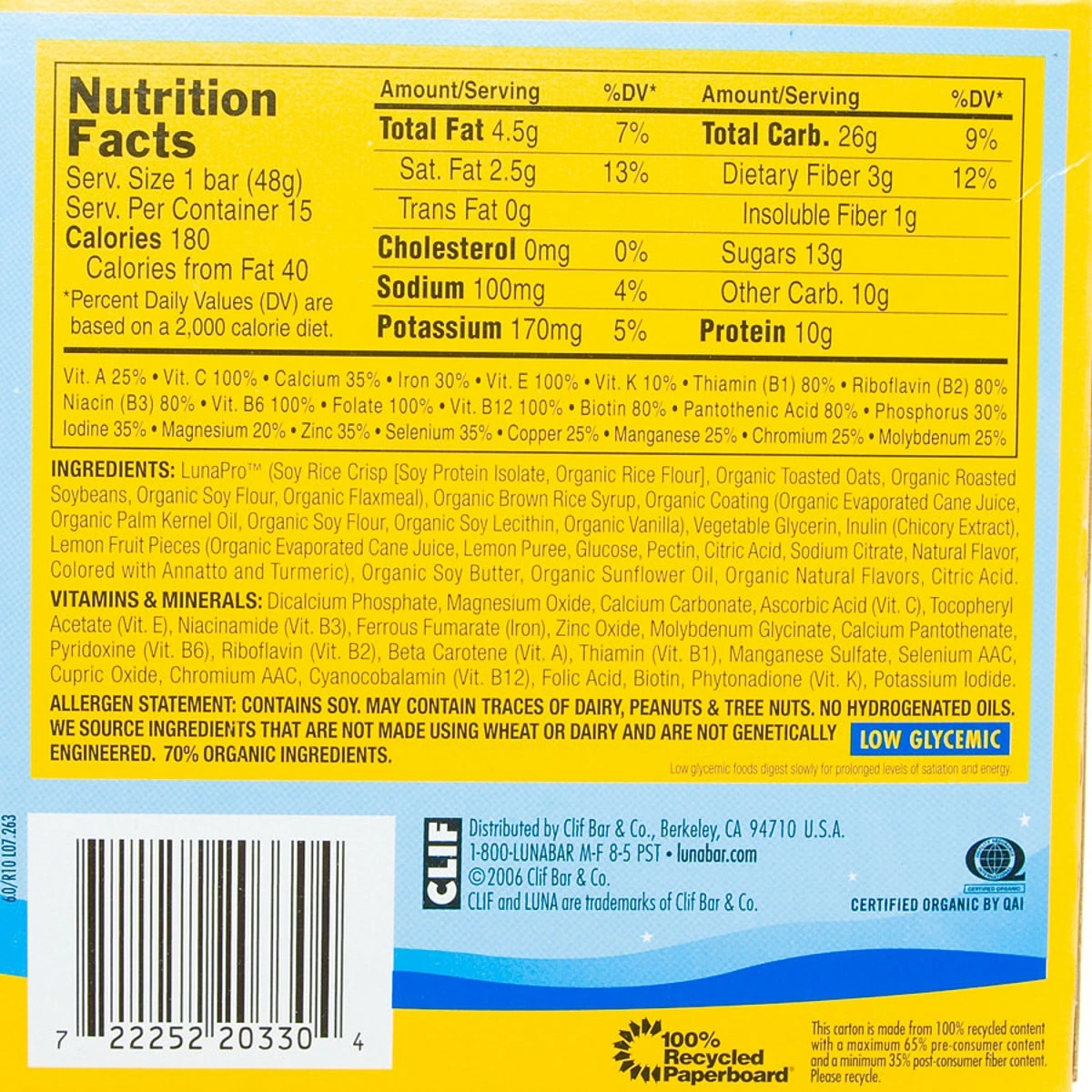 Clifbar Bars Luna Bar 15 Pack - Image 2