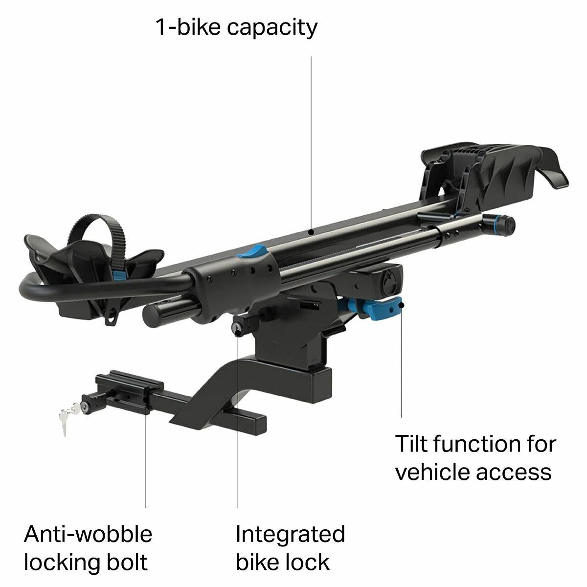 RockyMounts Bike Hitch Racks MonoRail Solo Platform Hitch Rack - Image 2