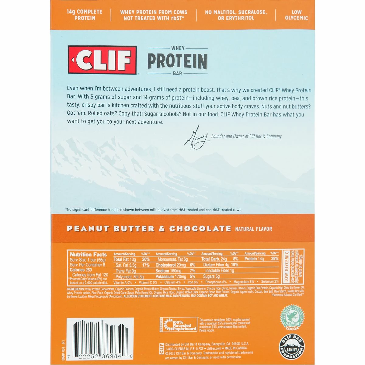 Clifbar Bars Whey Protein Bars 8 Pack - Image 2