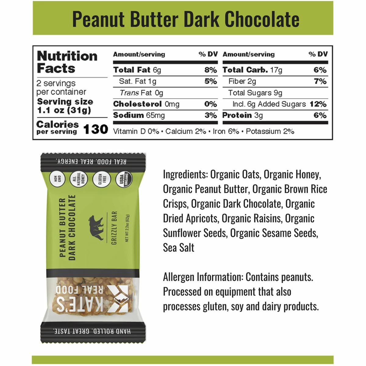 Kate's Real Food Bars Grizzly Bars 12 Pack - Image 2