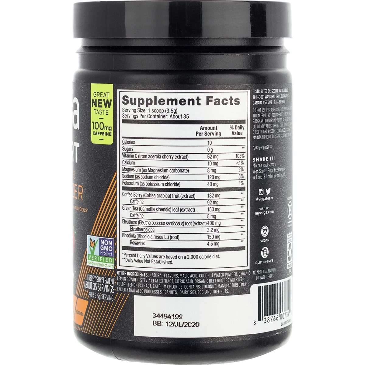 Vega Nutrition Powders Sugarfree Energizer - Image 4