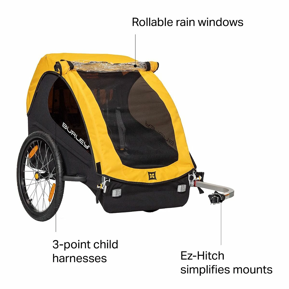 Burley Kids' Strollers & Trailers Bee 2 Seat Bike Trailer - Image 10